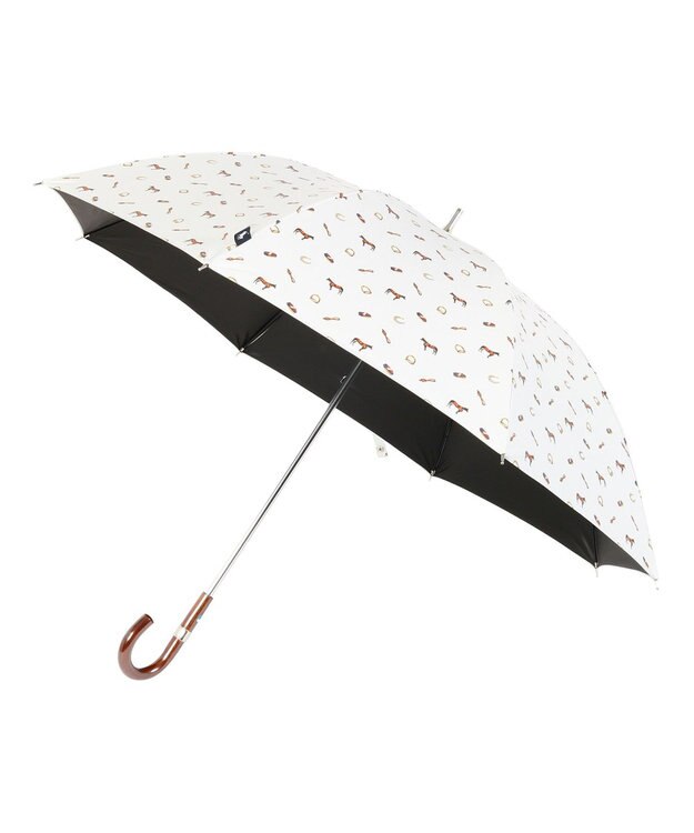 MOONBAT POLO RALPH LAUREN 晴雨兼用 長傘 馬具 ユニセックス ワイドサイズ 日傘 一級遮光 遮熱 UV オフホワイト