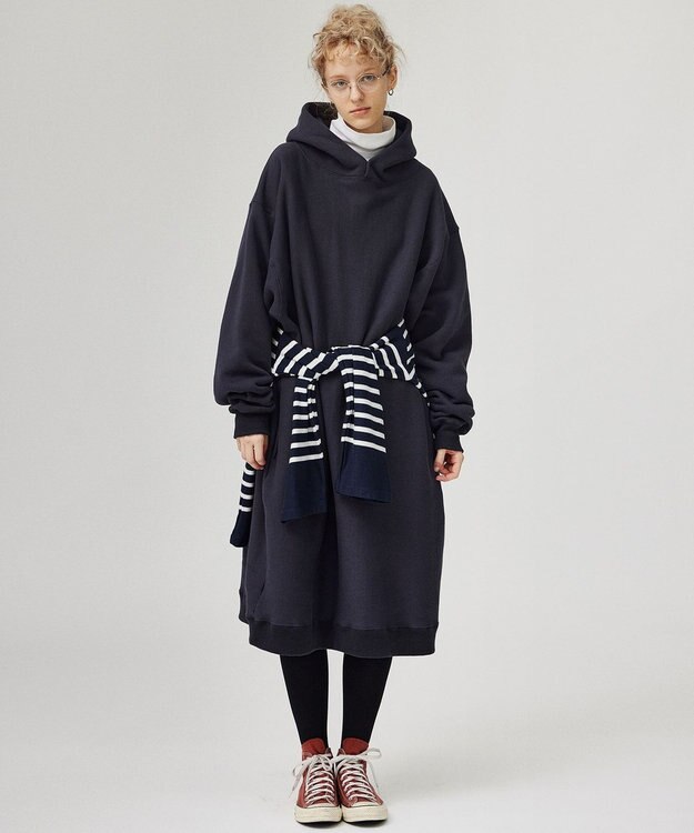 LENO ONE PIECE HOODIE 《FRENCH TERRY》ワンピースフーディ/パーカー NAVY