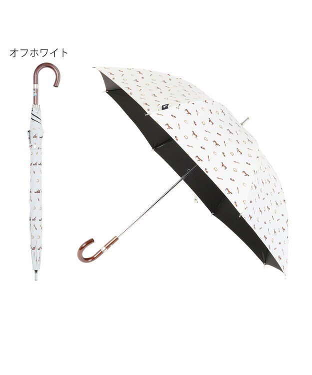 MOONBAT POLO RALPH LAUREN 晴雨兼用 長傘 馬具 ユニセックス ワイドサイズ 日傘 一級遮光 遮熱 UV オフホワイト