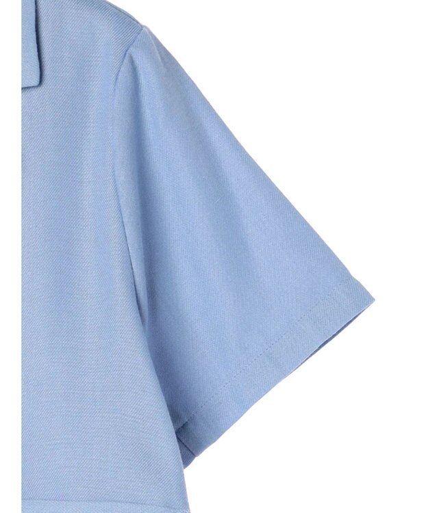 earth music&ecology リサイクルポリエステルブレンドショートシャツ Sax