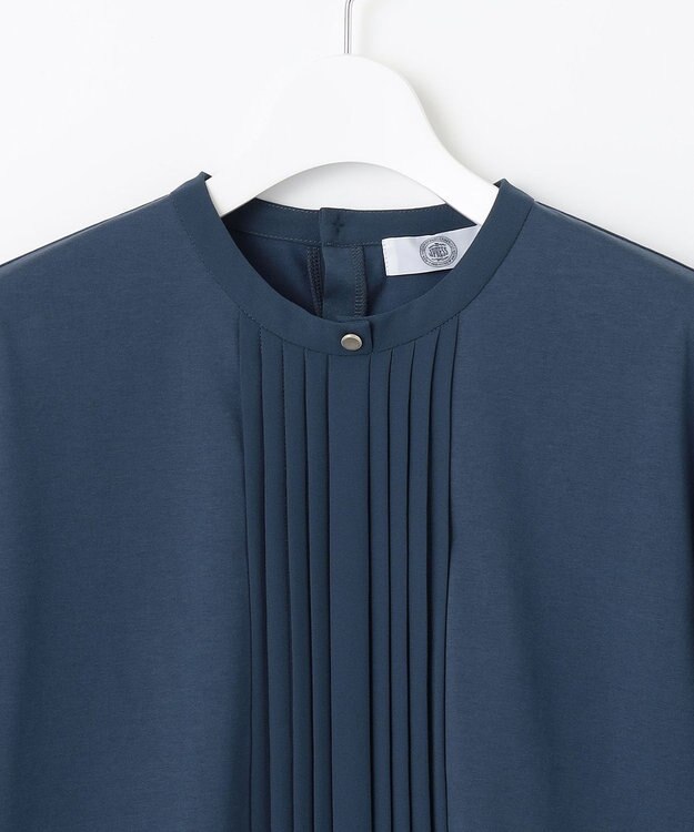 J.PRESS LADIES 【吸水速乾】プレーティングジャージー タックディティール カットソー ダルブルー系