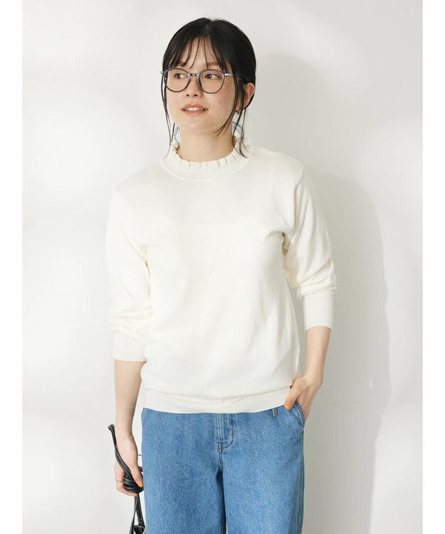 CRAFT STANDARD BOUTIQUE エリシャーリングニットプルオーバー White