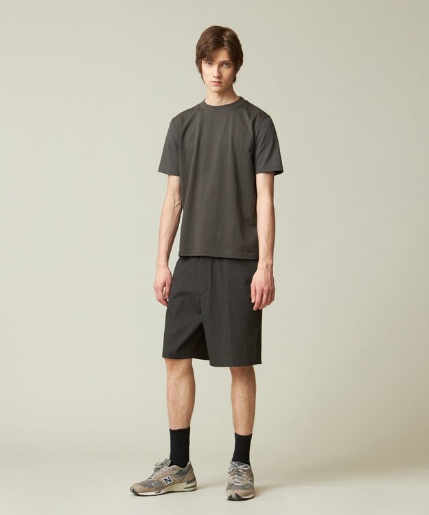 J.PRESS MEN 【ビジネス対応】【吸湿速乾】【J.PRESS PREMIUM JERSEY】 シアサッカー Tシャツ グレー系