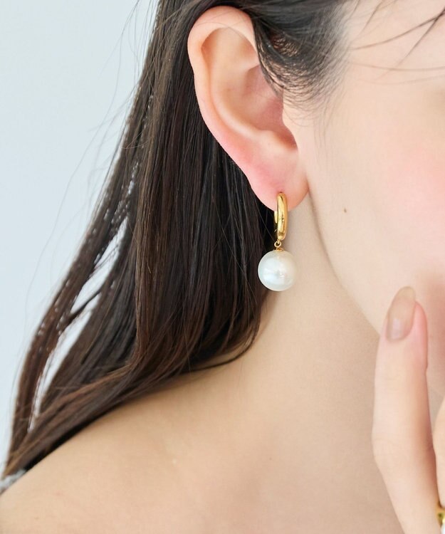 Phoebe 〈金属アレルギー対応〉カルチャードパールフープピアス/ステンレス/大ぶり/存在感◎/主役級