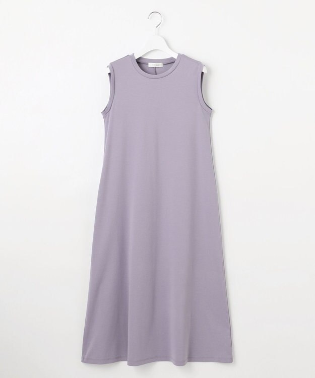 Feroux 【洗える】チュールキャミレイヤード カットソー ワンピース サックスブルー系