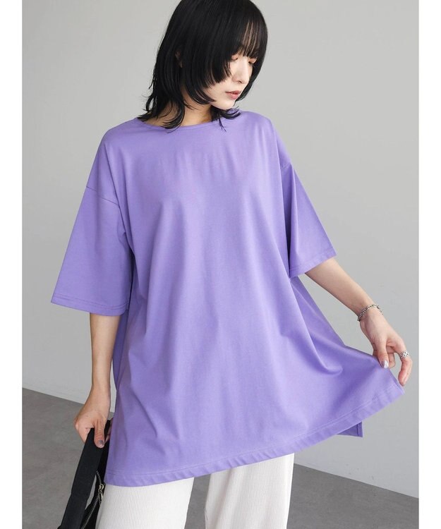 Green Parks 冷っとすずやか　バックカシュクールチュニック Deep Purple