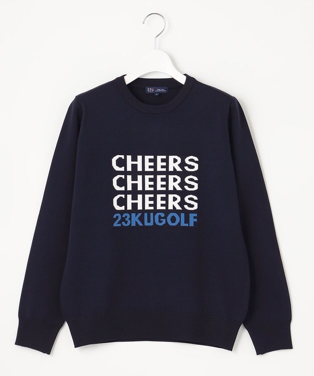 23区GOLF 軽量さが自慢！【WOMEN】ＣＨＥＥＲＳ ロゴニット ネイビー系