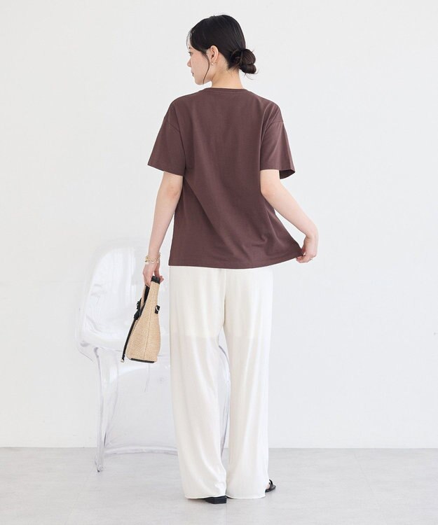 earth music&ecology シャーリングロゴTシャツ Brown