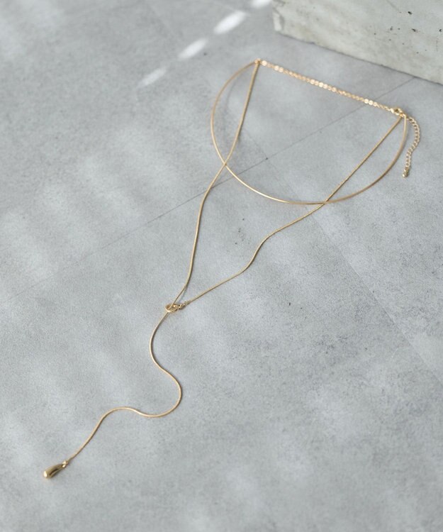 YECCA VECCA ハーフチョーカーY字ネックレス Gold