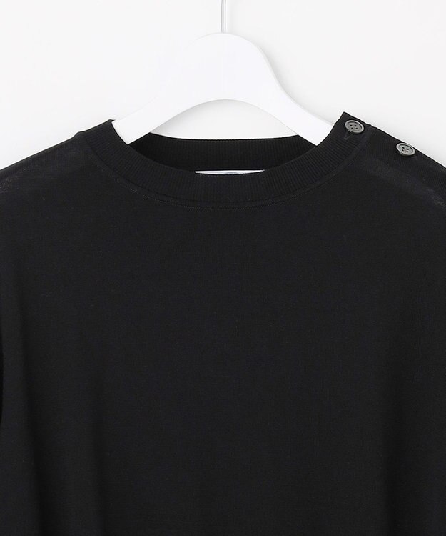 J.PRESS LADIES SILKY WOOL クルーネック ニット ブラック系
