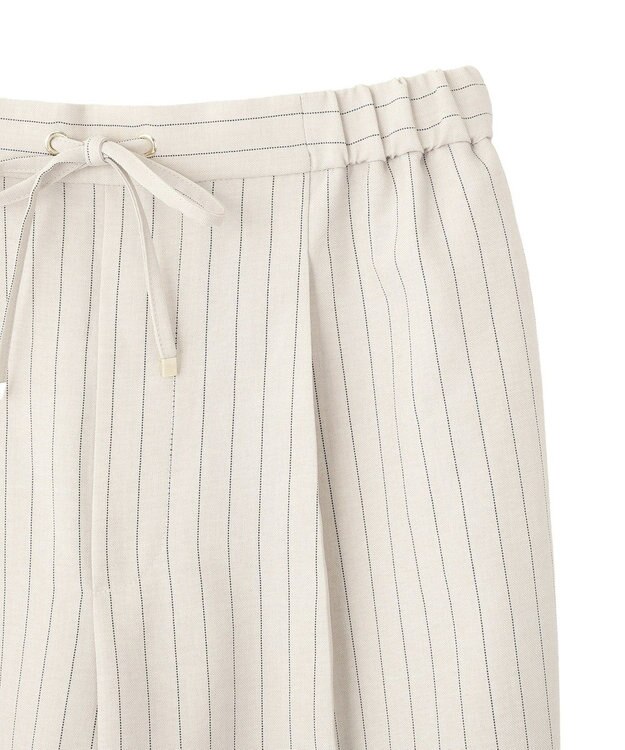 earth music&ecology 【セットアップ対応】リネンライクリラックスパンツ Stripe Ivory