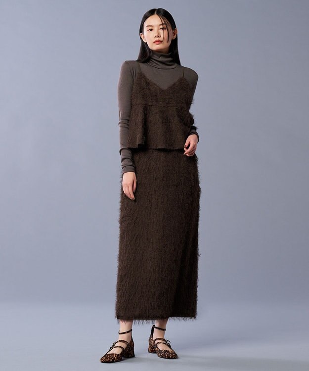 uncrave 【手洗い可】フリンジ ジャガード ビスチェ（uncrave STANDARD） ブラウン