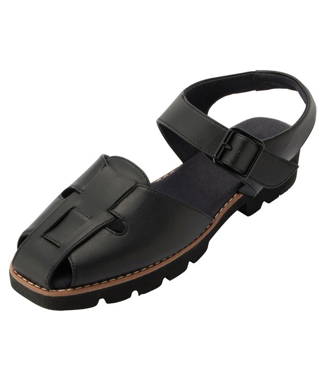 ASICS WALKING ペダラ ソフトラギッドサンダル レディース 2E ブラック系