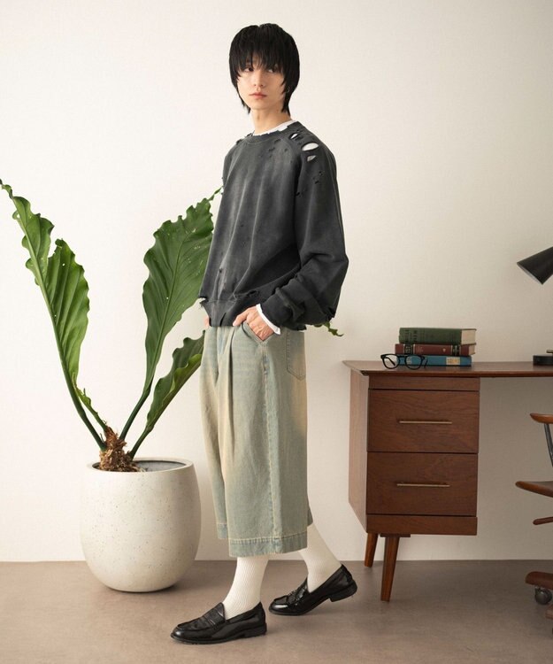 WEGO ショートダメージプルオーバー ブラックその他