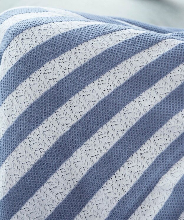 Tiaclasse 【洗える】レース編みニットフレアワンピース サックス