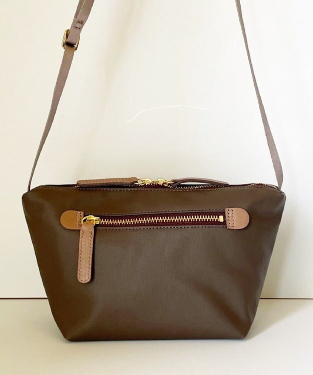 Hekhèr Le Style de Vie 新型追加【日本製 / 汚れにくい】PUコートコットンキャンバス×牛革付属 ショルダーバッグ グレージュ