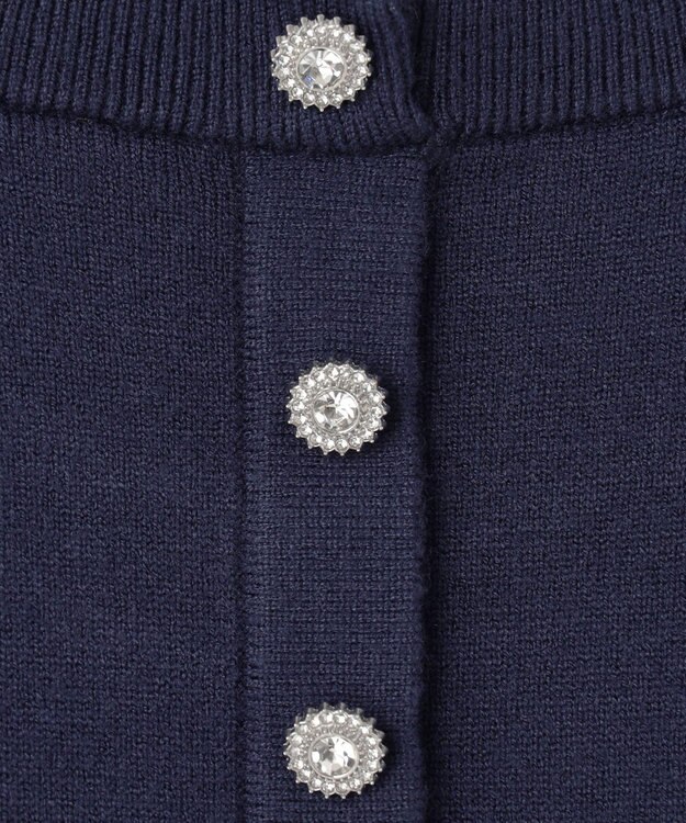 UNFILO ネックビジュー ニットワンピース ネイビー