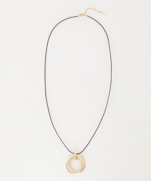 自由区 トリプルリングネックレス ゴールド系