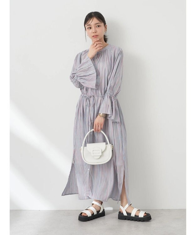 earth music&ecology マルチストライプワンピース Sax