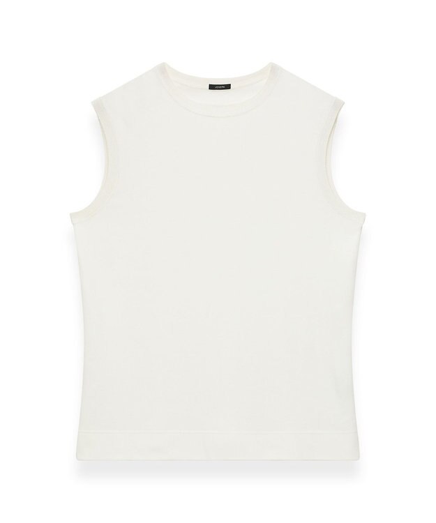 JOSEPH 【洗える】マーセライズコットン　ラウンドネックタンクトップ Ivory