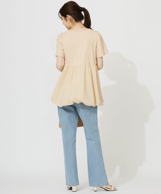 ANY SIS 【洗える】コンビネーションペプラム チュニック イエロー