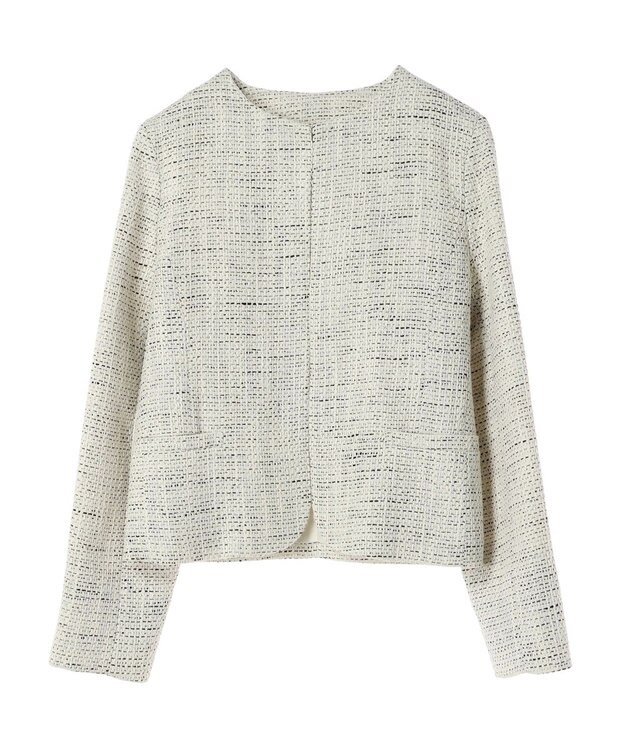 Green Parks ｅｆ－ｄｅ　ツィード調ノーカラージャケット Off White