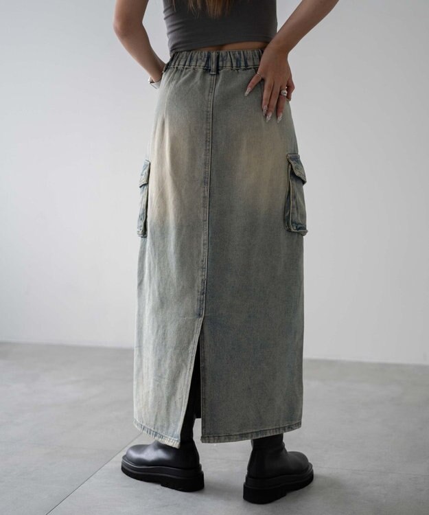 WEGO カーゴデニムスカート デニム淡色