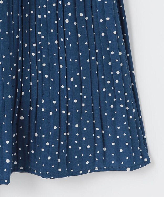 ANY 【2SET】ミニロゴトップス×ドットプリーツスカート セット ブルー×ブルー