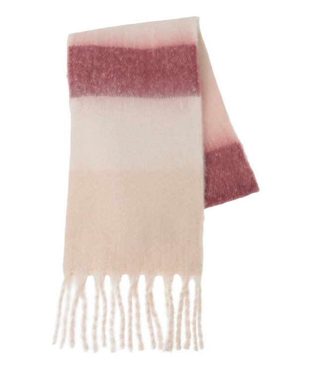 Green Parks ボリュームマフラー Border Pink