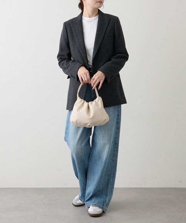 russet レザー巾着4WAYショルダーバッグ(CE-1454) Ivory