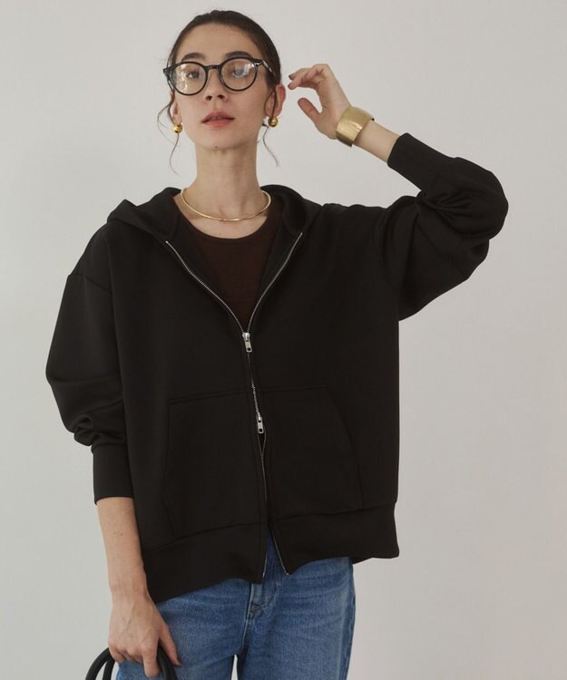 WEGO 【ANGIE VINTAGE】ダンボール ダブルジップパーカー フーディー ブラック