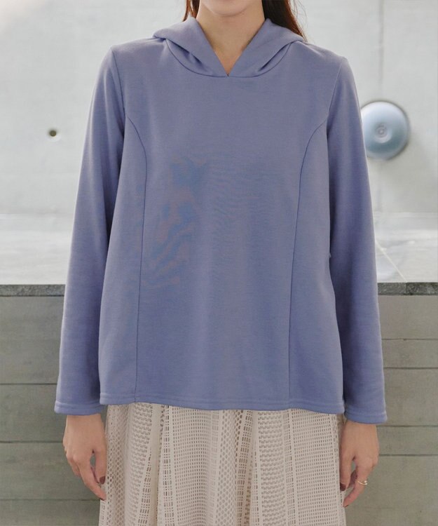 Tiaclasse 【洗える】裏毛バックフレアパーカー ラベンダー