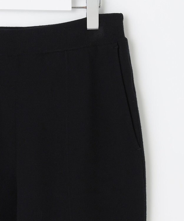 自由区 【洗える/セット可】レーヨンストレッチ テーパードパンツ ブラック系