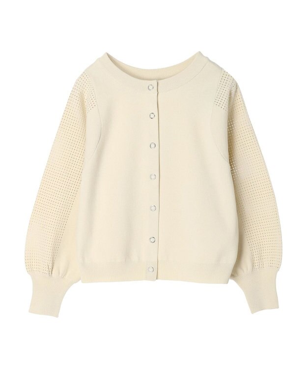 Green Parks ・ｆｕｒｒｙ　ｒａｔｅ２ｗａｙかる~いニットカーデ Off White