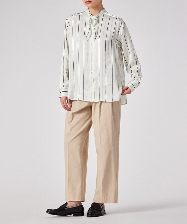 Paul Smith サテンストライプ ブラウス ホワイト