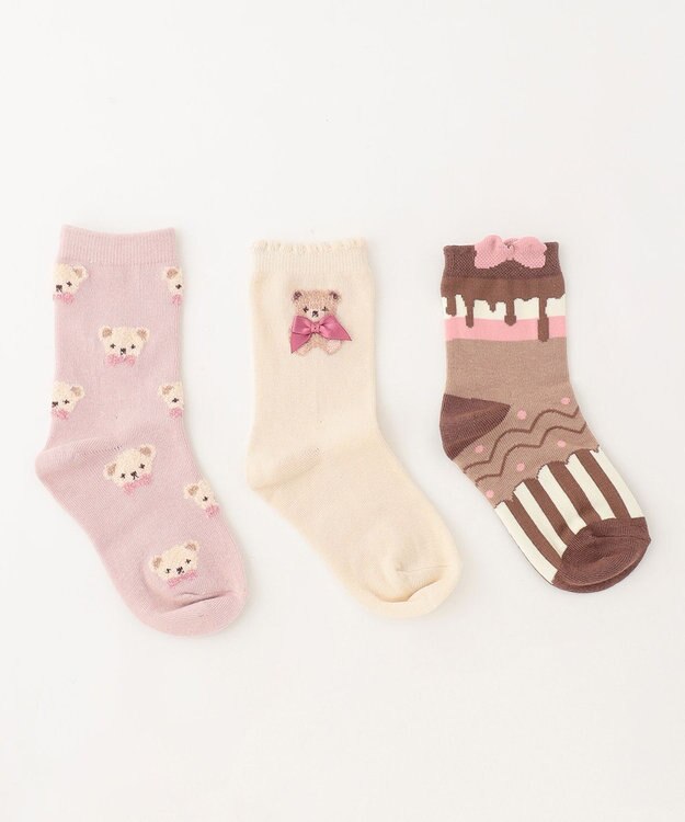 ANY KIDS 【3点セット】ソックス (ハチミツクマ) ブラウン系