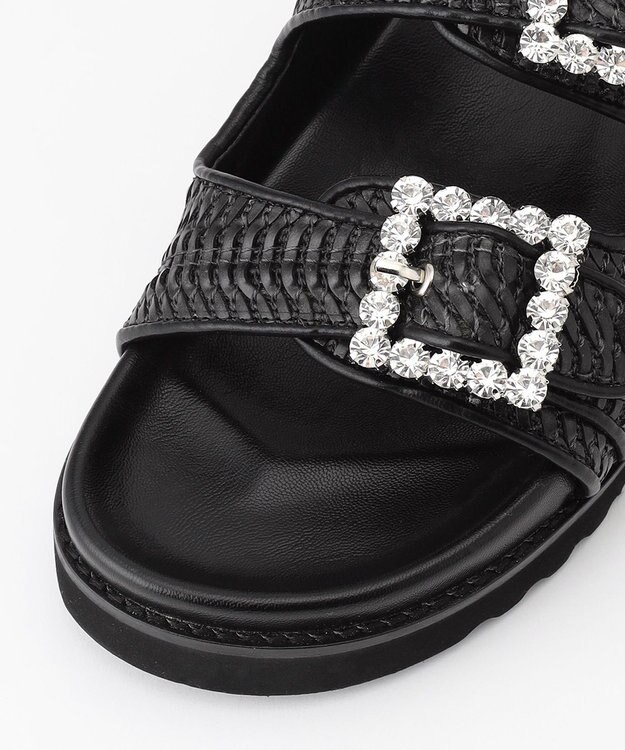 組曲 バックルプラットフォームサンダル ブラック系