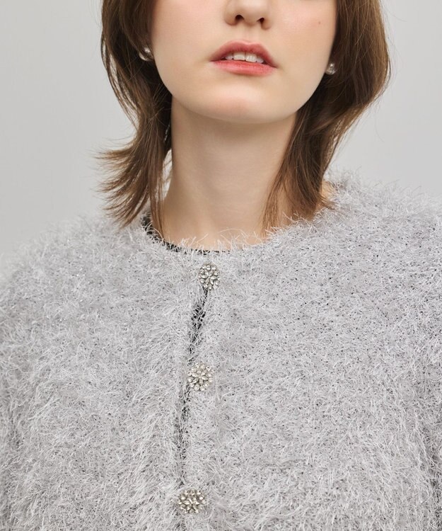 GRACE CONTINENTAL フェザーショートボレロ シルバー