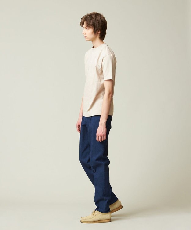 J.PRESS MEN 【ビジネス対応】【吸湿速乾】【J.PRESS PREMIUM JERSEY】 シアサッカー Tシャツ ベージュ系