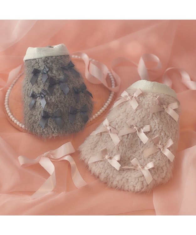 PET PARADISE cherircouture メニーリボンファーベスト 《ピンク》 小型犬 ピンク