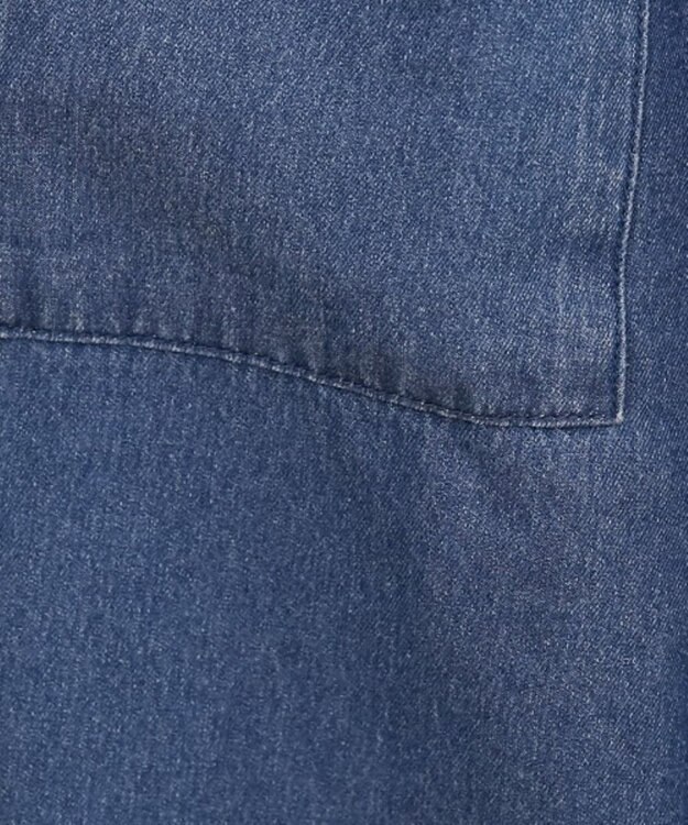 WEGO 【ANGIE VINTAGE】オーバーサイズ バンドカラー デニムシャツ ブルー