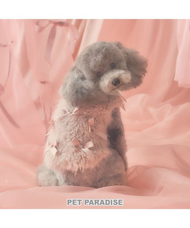 PET PARADISE cherircouture メニーリボンファーベスト 《ピンク》 小型犬 ピンク