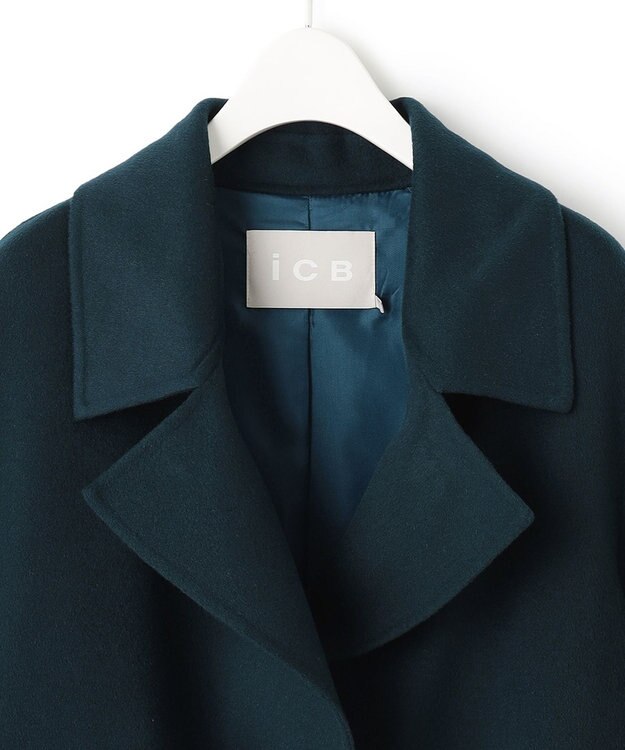 ICB ウールリバー ロングトレンチコート パイングリーン系