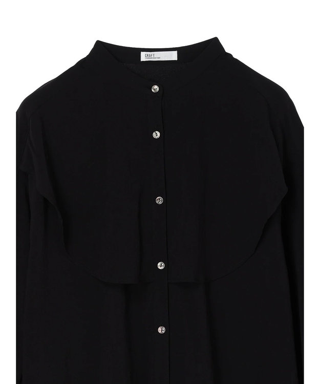 CRAFT STANDARD BOUTIQUE レーヨンデシンフリルチュニック Black