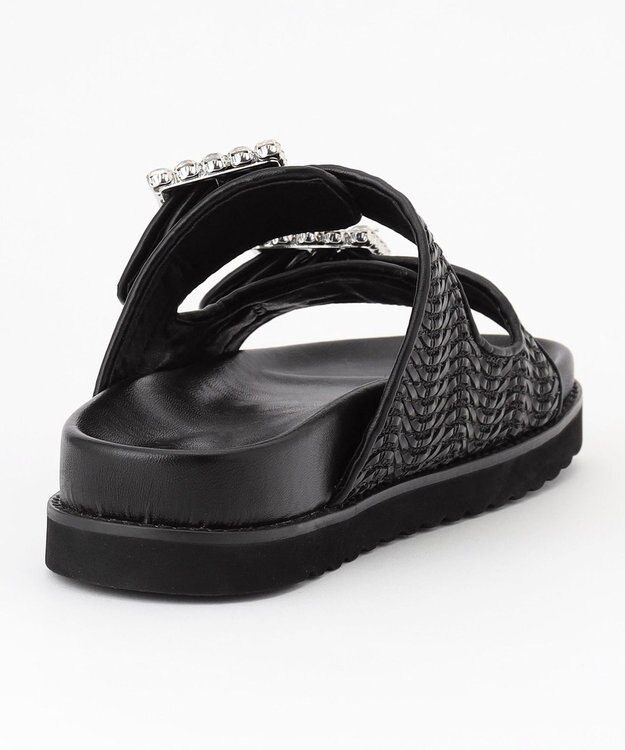 組曲 バックルプラットフォームサンダル ブラック系