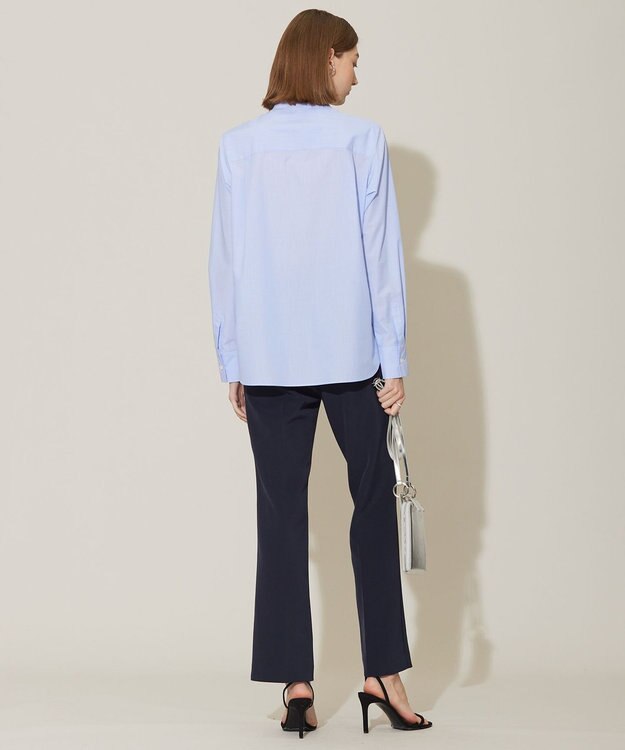 ICB 【洗える】TaPeダブルクロス セミフレアパンツ ネイビー系