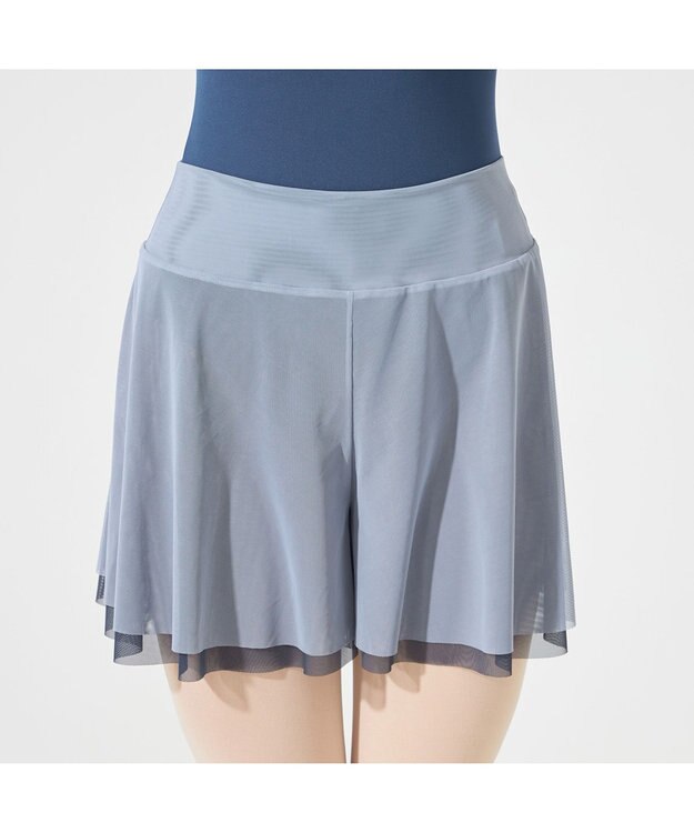 Chacott リバーシブルキュロットスカート サックスブルー