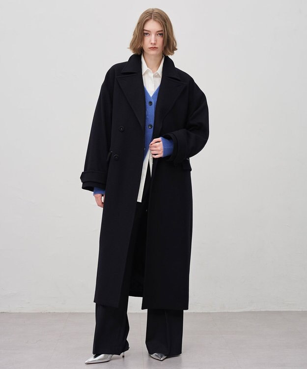 uncrave TWドビードスキン ワイドトラウザー ネイビー