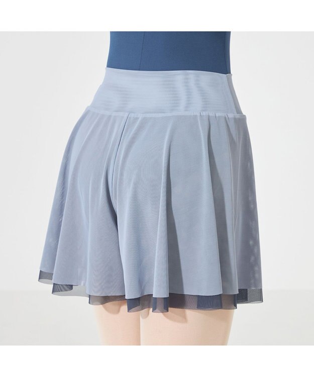 Chacott リバーシブルキュロットスカート サックスブルー