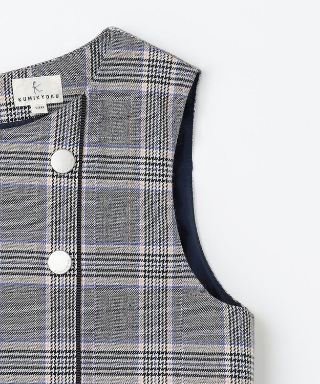 組曲 KIDS 【110-140cm】キチントチェック ジャンパースカート グレー系3